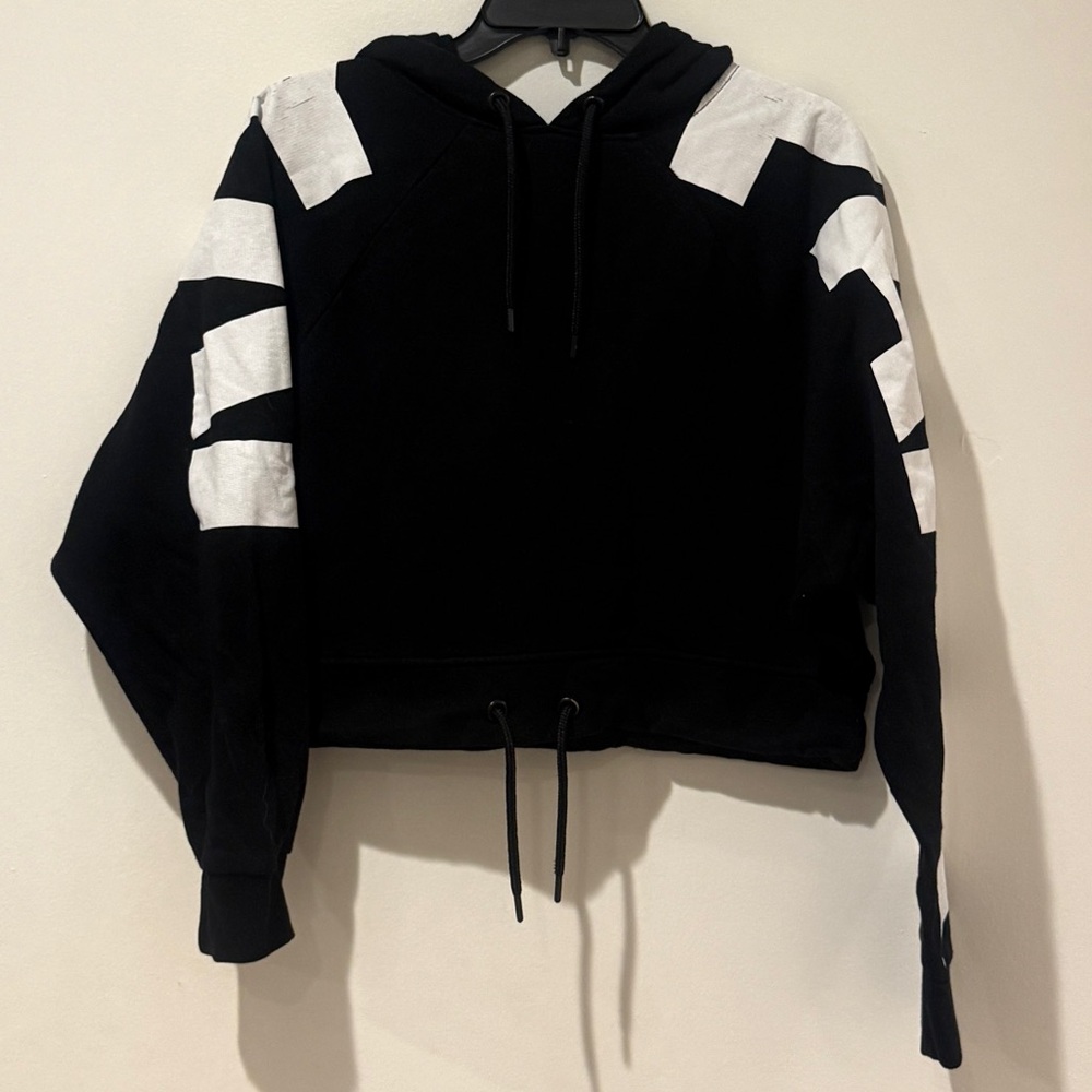 IVY PARK Black Hoodie with White Stripes